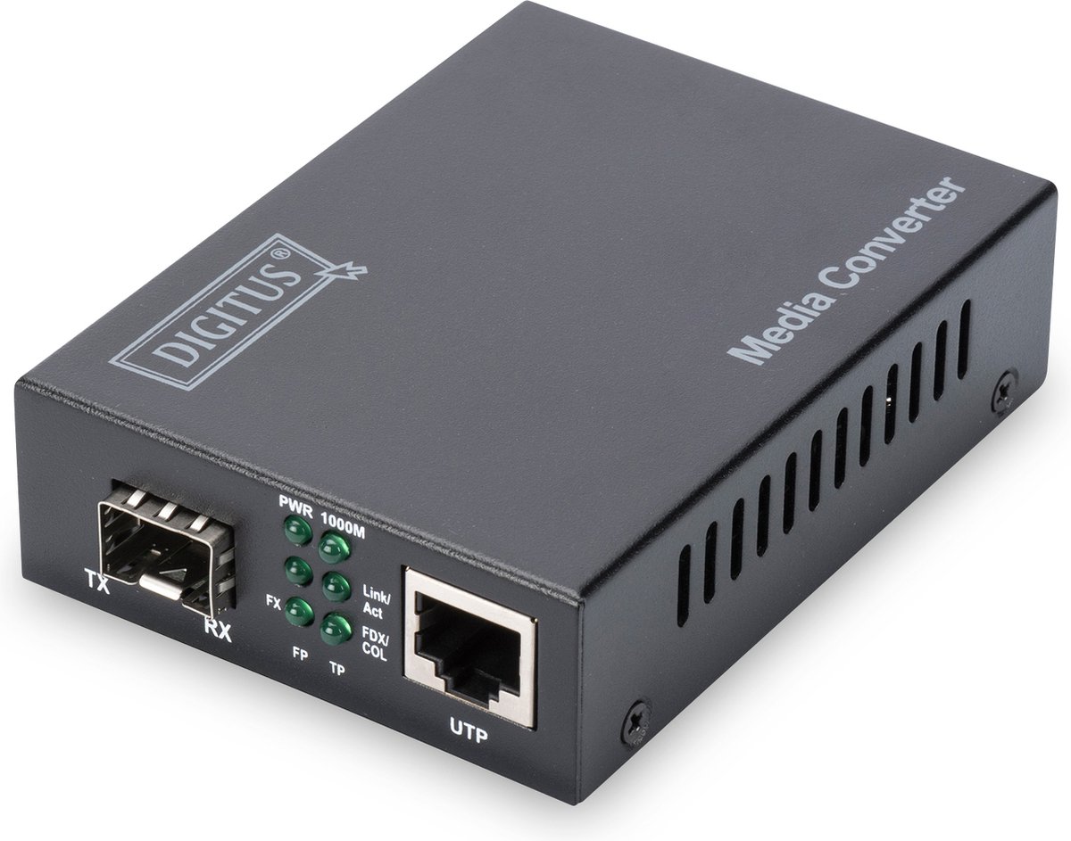 Digitus DN-82211 netwerk media converter 10000 Mbit/s Zwart