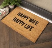 MadDeco - deurmat - Happy Wife - Happy Life - kokosvezel - 60x40 cm