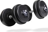 Matchu Sports - Dumbbell set - Verstelbare Dumbells - Halterset - Gewichten - 2 x 10 kg - Set van 2 stuks - Zwart
