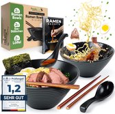2 x set kommen voor ramen [keramiek] - premium soepkom, ramenbowl - [+recepten] - traditioneel Aziatische Japanse serviesset