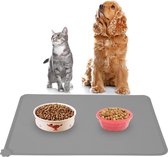 Grey Silicone Pet Dog Cat Mat Non-Slip Pet Feeding Bowl Mat 47x30cm