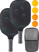 Nuvance Pickleball Set - Incl. 2 Paddles, 4 Ballen en Schoudertas - Glasvezel - voor Kinderen en Volwassenen