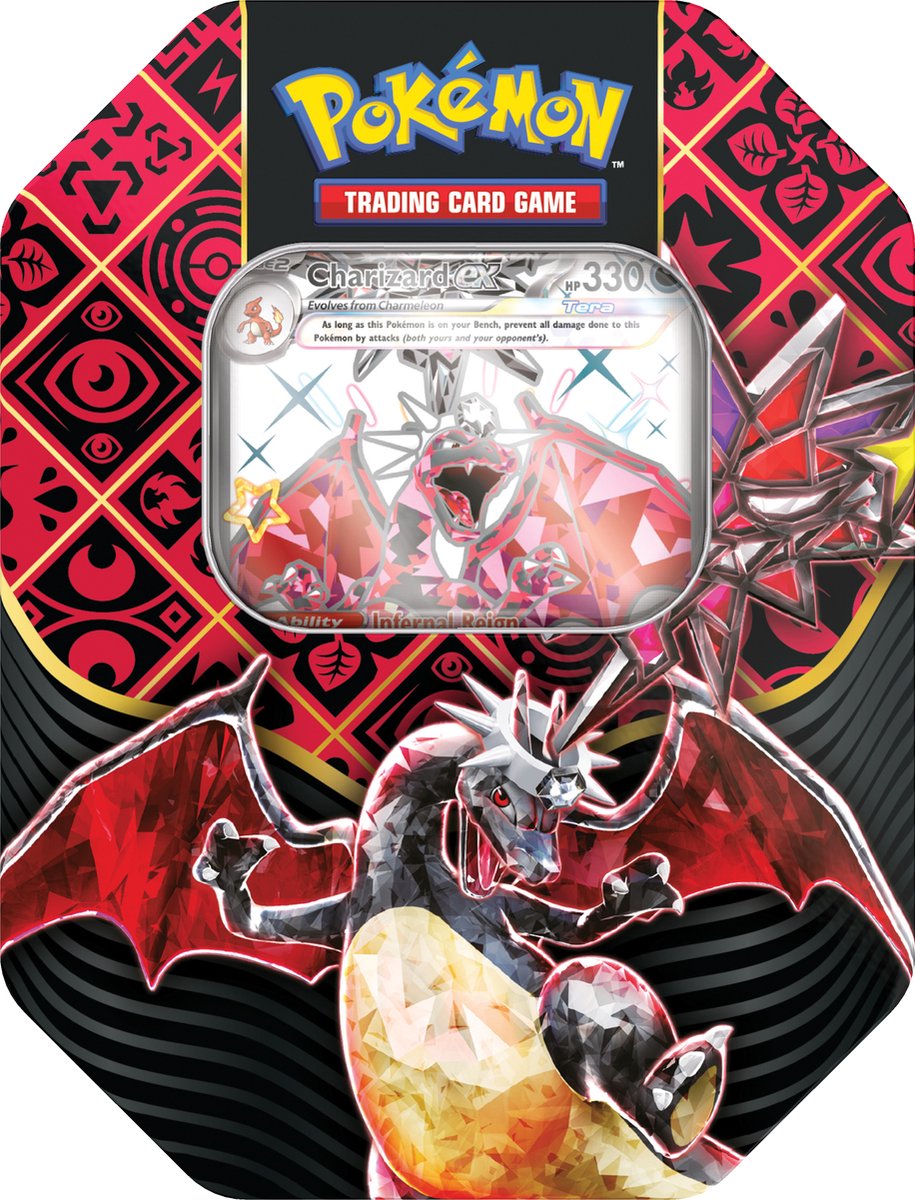 Pok mon Scarlet Violet Paldean Fates Ex Tin Charizard Pok mon 