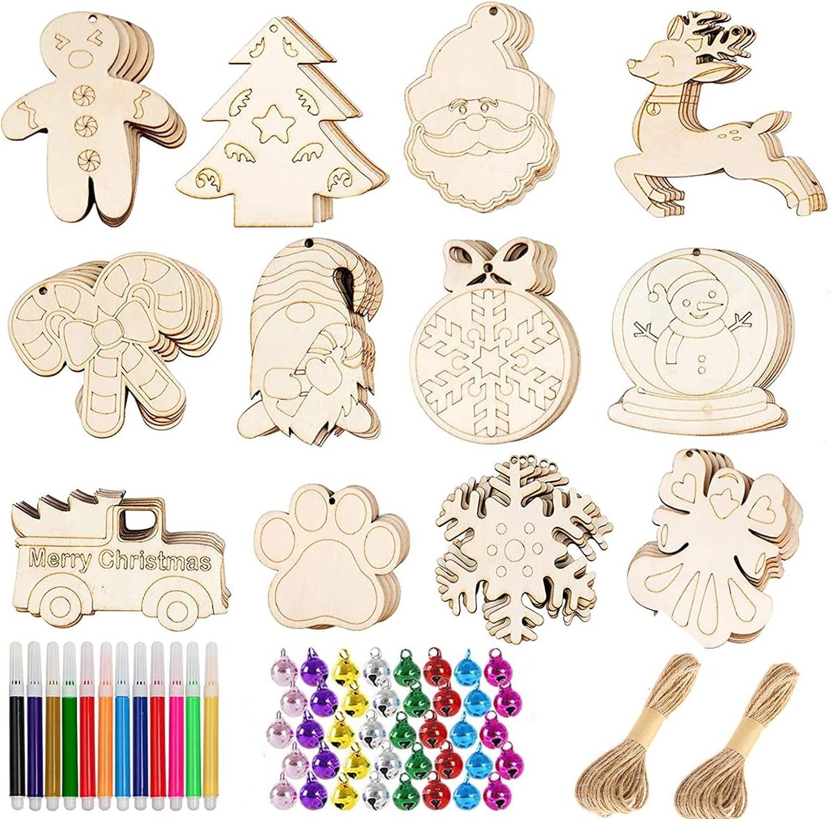 Baker Ross Kit De Décorations Noël Bois Point De Croix – 6 Modèles, Pour Enfants Et Adultes, Activité Créative, Aiguilles Plastique Sécurisées