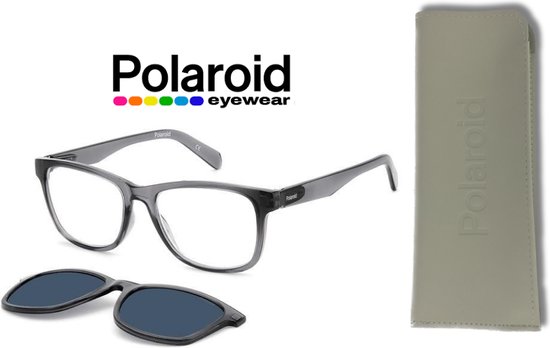 Lunettes de Lecture Polaroid PLD0030 Avec Clip Soleil-Gris-+2.50
