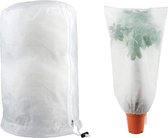 2 Stuks Winter Plant Frost Protection Cover,3D Ronde Tuin Plant Antivries Warming Bag Fleece Jacket met koord, Non Woven Plant Frost Covers voor bloemen struiken bomen (140X200cm)-Wit