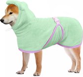 Lexium Hondenbadjas - Maat L - Groen - Badjas Voor Honden - Honden Badjas