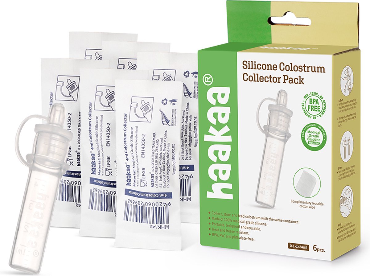 Haakaa Silicone Colostrum Collector - Pack of 6 X 4ml par Haakaa