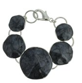 Behave - armband zwart marmerlook cirkels - kunstzinnig statement