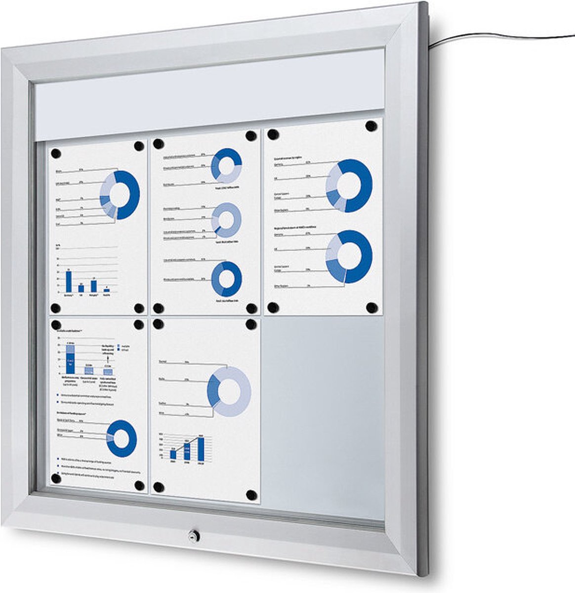 Vergrendelbaar Notitiebord Outdoor Verlicht Logo 6x A4 - Syna SCT6XA4PHLED - Horeca & Professioneel