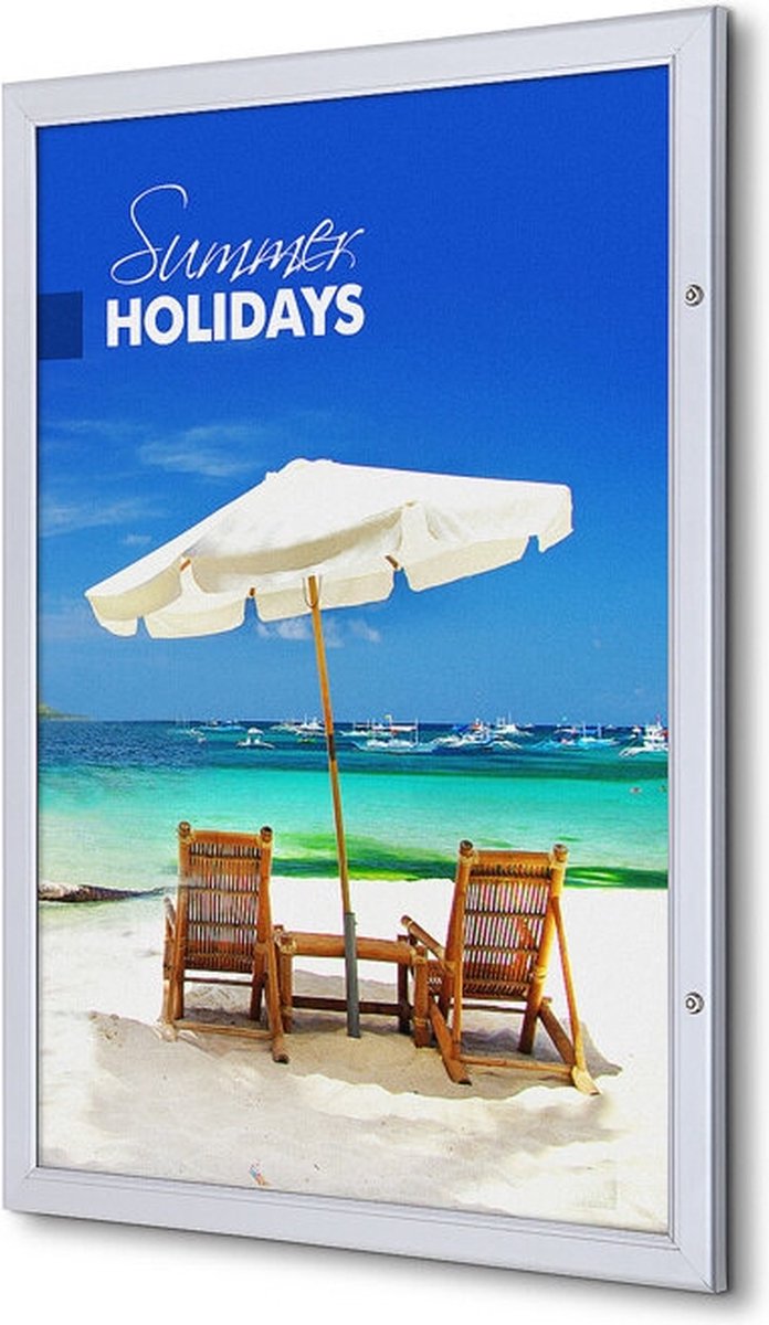 Syna Vergrendelbare Poster Case Economy A1 - Syna SCPA1 Zilver