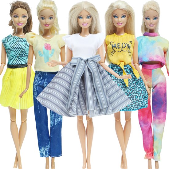 Vêtements de poupée - Convient pour Barbie - Set de 5 tenues - Vêtements  pour poupées
