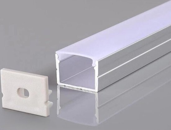 Profilé Aluminium 19x13mm 2m Pour Bande LED avec Cache Witte Opaque - Plastique - Argent - SILUMEN