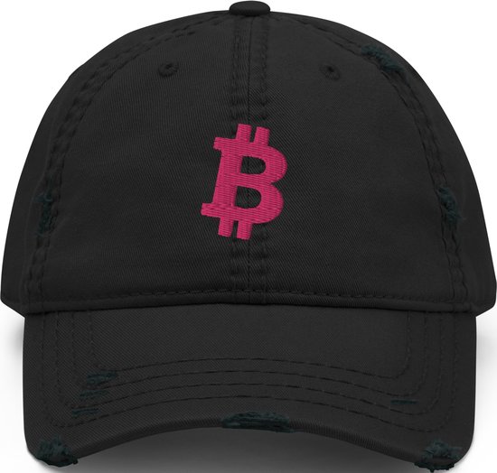 Casquette Zwart Vintage avec logo Bitcoin brodé de couleur Flamingo| Cadeau Bitcoin| cadeau crypto| Plafond Bitcoin| Casquette Crypto| Animal de compagnie Bitcoin| Animal de compagnie crypto