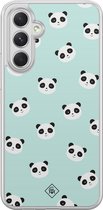 Casimoda® hoesje - Geschikt voor Samsung Galaxy A54 - Panda Print - 2-in-1 case - Schokbestendig - Dierenprint - Verhoogde randen - Mint, Transparant