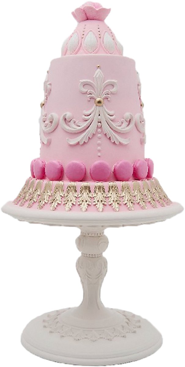 Viv! Figurine Décoration Noël Pasen - Layer cake avec macarons - or rose -  51cm