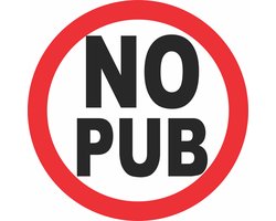 10x "NO PUB" plastic Sticker autocollant 5cm (design ©PrintPao)