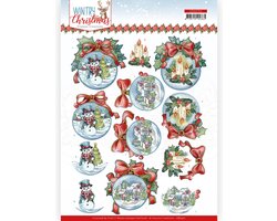 Pakket om 6 3D kaarten te maken met 2 kerst knipvellen