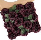 Kunstbloemen Rozen, Pak van 25 Decoratieve Bloemen Neprozen met Stelen DIY Bruiloft Boeketten Bruidshuisdecoratie