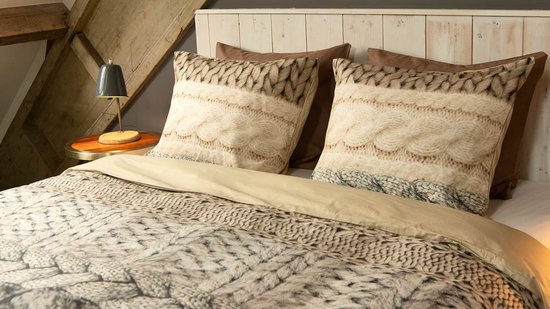 Snoozing Knitted Wool - Flanel - Dekbedovertrek - Eenpersoons - 140x200/220 cm - Multi kleur van Snoozing — afbeelding 3