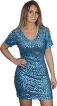 Robe à sequins - Turquoise - Taille 40/42 - Taille L - Disco
