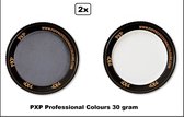 2x Set PXP Professional Colours schmink grijs en wit 30 gram - Schminken verjaardag feest festival thema feest