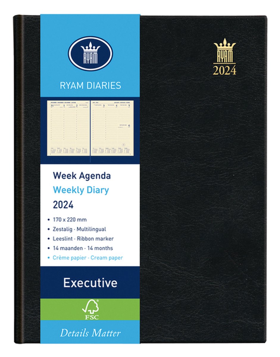 Recharge agenda 2024 Ryam Executive A5 7 jours/2 pages portrait 1