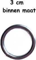 Ring rond - RVS - Ijzerwaren - 3 stuks - 3 cm breed binnen maat - O ring - Zeer sterk - Gelast - Hobby - Naaien