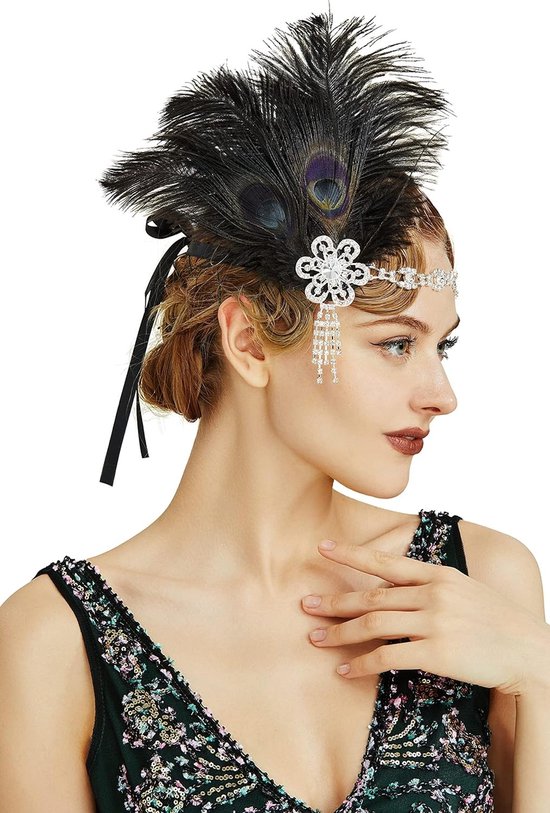 Bandeau Headband Cristal 1920s Bandeau Plume Flapper Accessoires