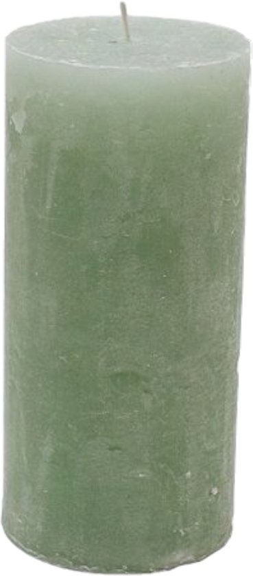 Branded By - Kaarsen 'Pillar' (Ø7cm x 15cm) - Light Green (set van 6)