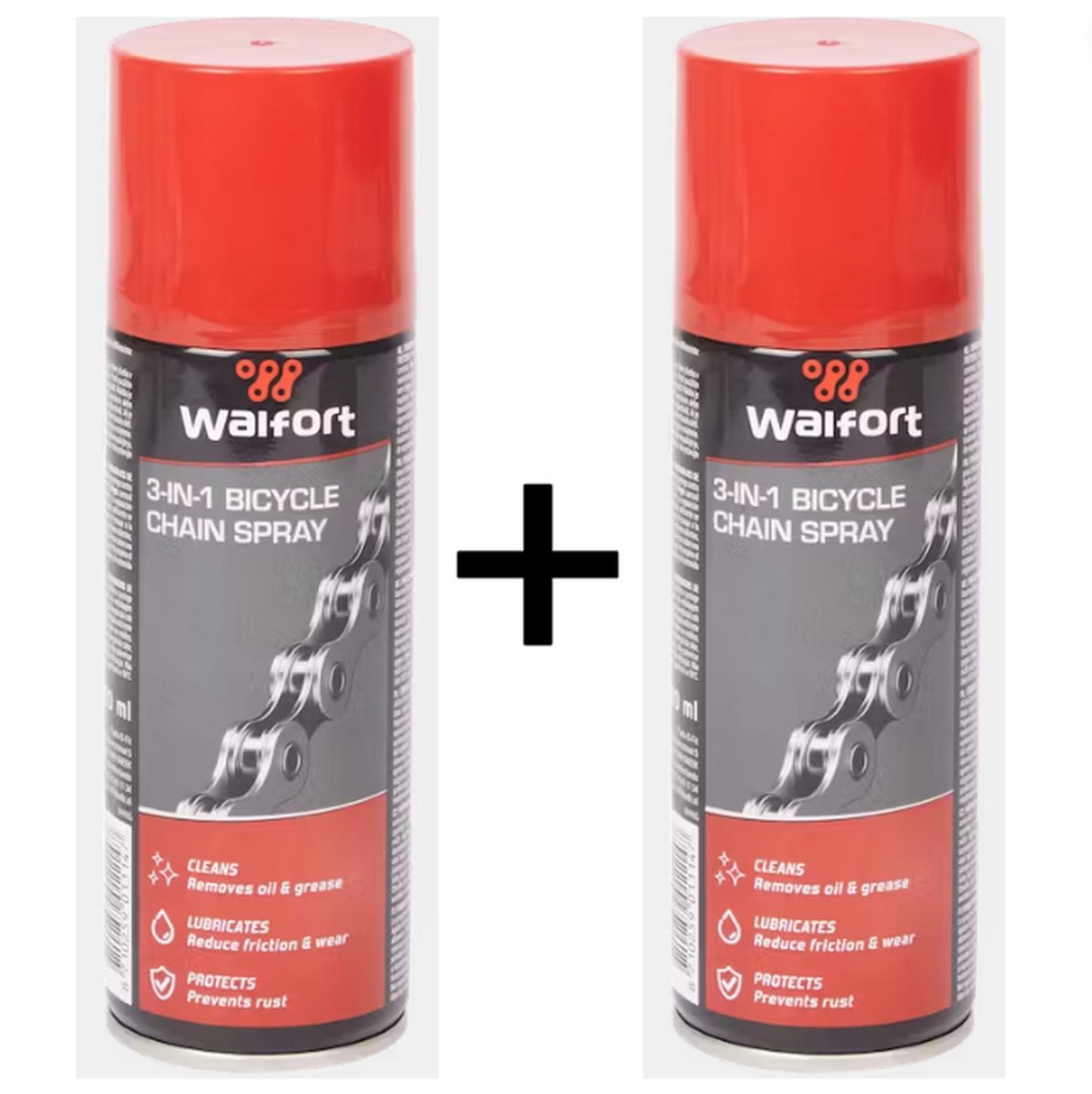 Walfort - Kettingspray voor fietskettingen -smeerspray voor kettingen en versnellingen - 2 x 200 ml - Walfort