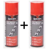 Walfort - Spray chaîne pour chaînes de vélo - spray lubrifiant pour chaînes et engrenages - 2 x 200 ml