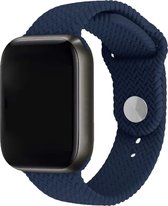 Innerlight® Woven+ - Donker Blauw Geweven - 42/44/45/49mm - Siliconen bandje geschikt voor Apple Watch - Geschikt als Apple watch bandje voor Series 1/2/3/4/5/6/7/8/9/SE/Ultra