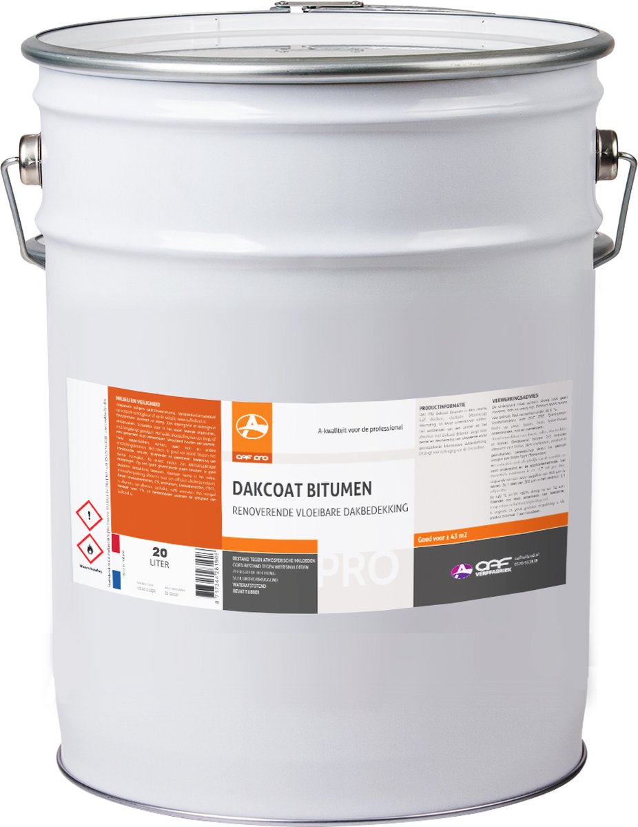 OAF PRO Dakcoating 20 liter - Dakreparatie - Dak Coating - verlengt de levensduur van bitumen dakbedekking