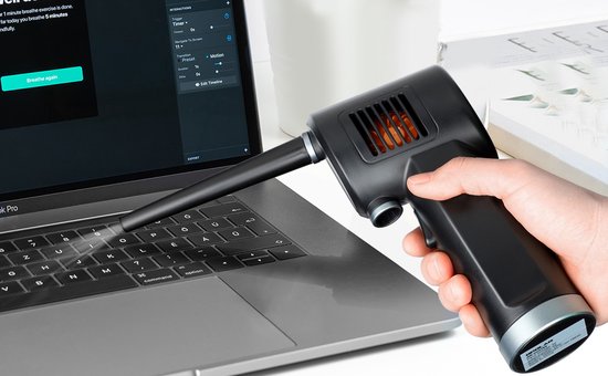 Jet Dry Blower, 130.000 RPM Draadloze Persluchtstofdoek met LED-licht Praktische Draagbare Handheld 4 Versnellingen Verstelbare Jet Dry Blower voor Het Reinigen van Computers