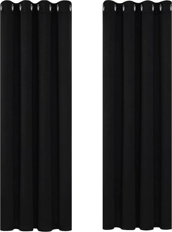 Gordijnen Zwart Verduisterend, Gordijn Warmte-isolerend met Oogjes voor Woonkamer, Halloween, 132x183 cm (B x H), 2 stuks