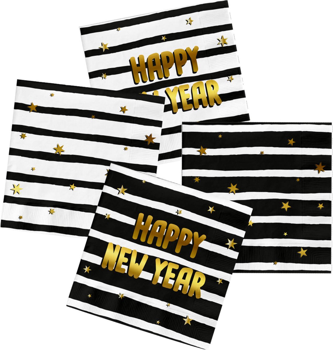 Folat - Servetten - BlackGold HNY - 33 x 33 cm - 20 stuks