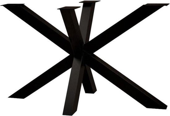 Zwarte stalen matrix tafelpoot hoogte 72 cm en breedte 140 cm (koker 5 x 5)