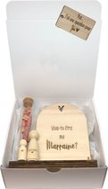 Boîte cadeau Veux-tu être ma maraine? | peg doll | rose | cousin | fleurs séchées | marraine | parrain | pour la vie | j ai une question pour vous