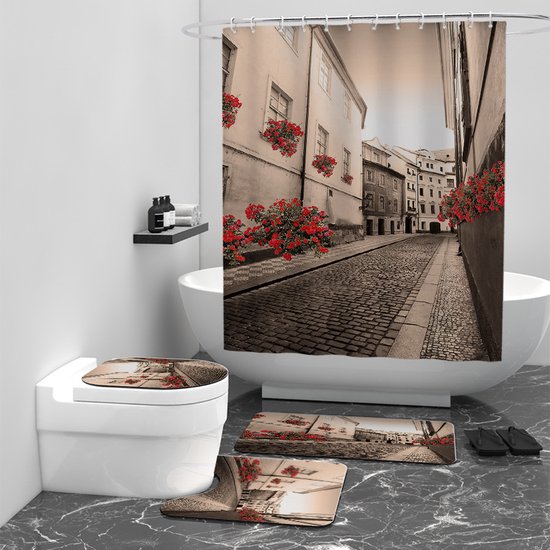 Floraweg Douchegordijn,Shower Curtain,badgordijn,badkamergordijn,Raam