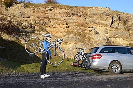 ZX202EU Porte-vélos pour barre d'attelage, porte-vélos pour 2 vélos, pliable, capacité de charge 34 kg