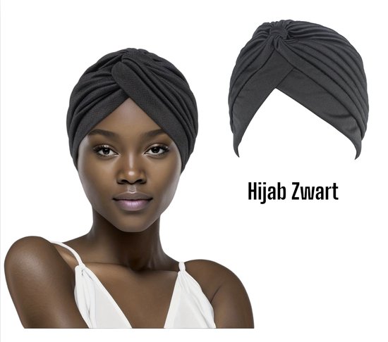 Cabantis Hijab - Hoofddeksel - Islamitisch - Tulband - Chemo - Muts - Zwart