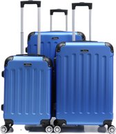 Kofferset Traveleo Babij - 3-delig- met cijferslot - Complete Set - Koffer - Handbagage 35L + 65L en 90L Ruimbagage - ABS01 - NavyBlauw