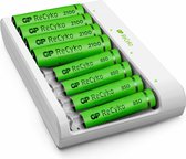 Chargeur de batterie GP ReCyko (USB) E811 8 emplacements avec 4 piles AA 2100 mAh et 4 piles AAA 850 mAh NiMH