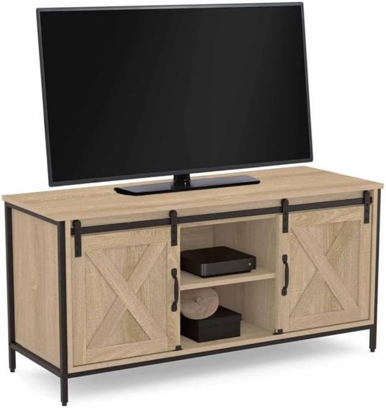 TV-kast met 2 schuifdeuren, schuur, Quebec industrieel design