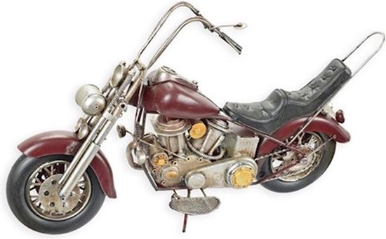 Denza - blikken motor BL2682000- Shopper model - decoratie - metaal - lengte 42 cm - A TIN MODEL OF A MOTORCYCLE