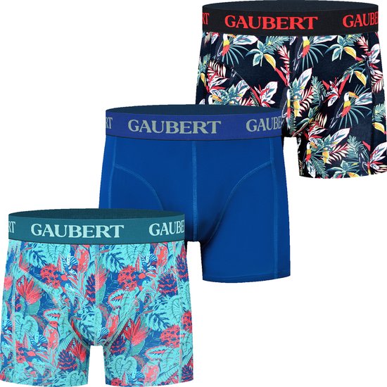 Bamboe Boxershorts Heren | | Gaubert | Trendy Felle Kleuren | 3 Stuks | Caribbean