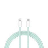 Câble ShieldCase USB-C vers Lightning adapté à Apple iPhone - Câble de chargement pour iPhone (1 mètre) - Convient comme chargeur rapide et synchronisation de données - Matériau en nylon tressé robuste (vert)