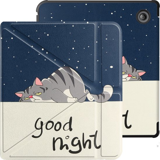 Hoesje Geschikt voor Kobo Sage Hoesje Luxe Bescherm Case Trifold Met Screenprotector - Hoes Geschikt voor Kobo Sage Hoes Book Cover - Kat van Hoesje  — afbeelding 5