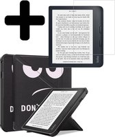 Hoesje Geschikt voor Kobo Libra 2 Hoes Bescherm Hoesje Case Luxe Sleep Cover Met Screenprotector - Don't Touch Me